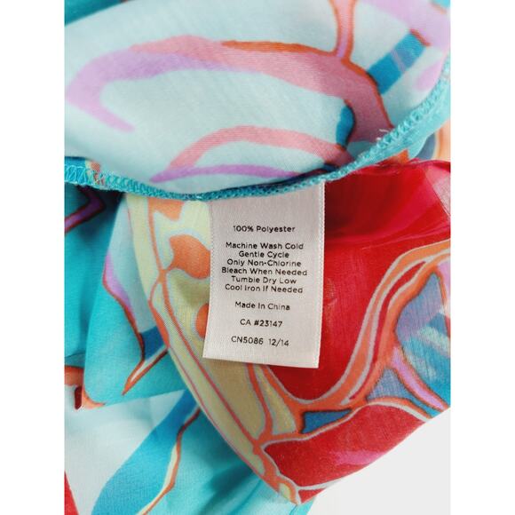 Talbots Womens Medium Maxi Dress Swim Cover-Up ResortWear Cruise Colorful Floral - Picture 8 of 9